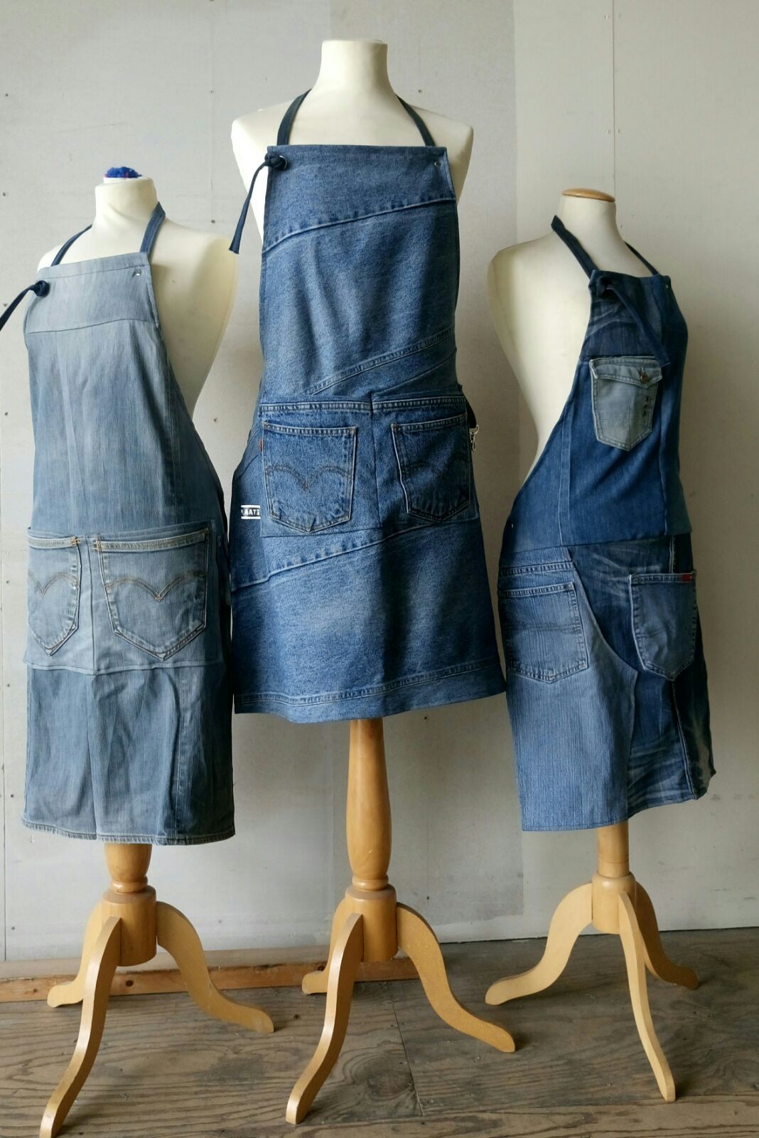 hergebruik van  spijkerbroek naar horecaschort